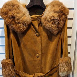 Vintage 1950’s Suede Fur Trimmed Jacket